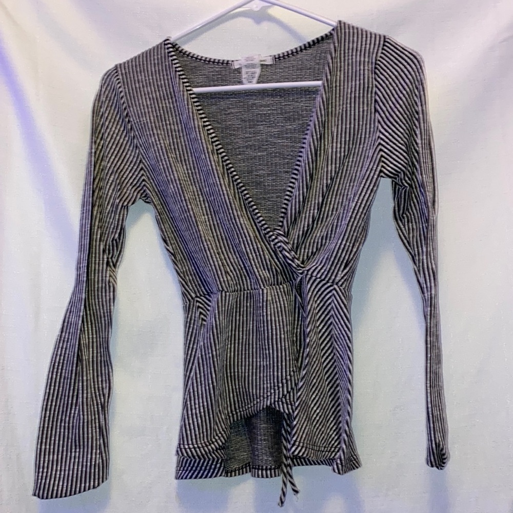 Black and White Striped Blouse